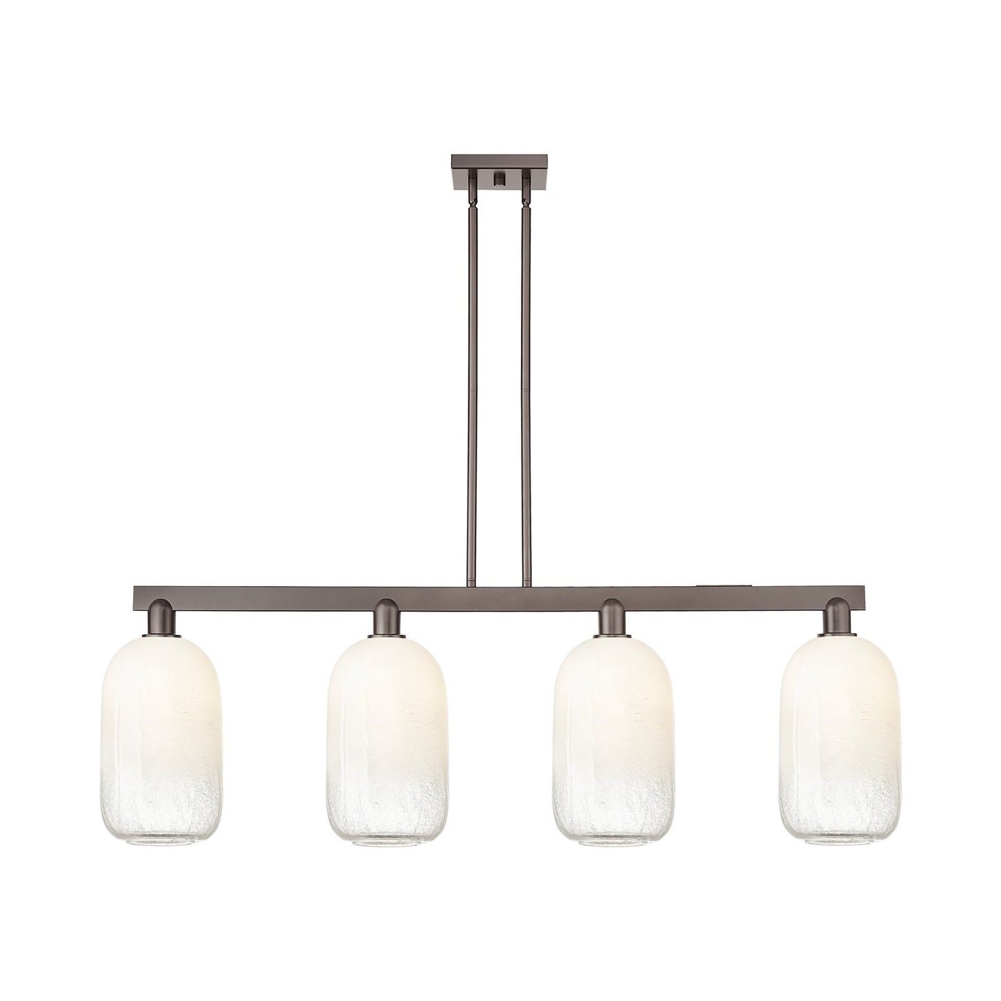 Innovations Brookhaven Cloche 50in 4-Light Island Light | Industrial Oil Rubbed Bronze and Opal Glass | Kitchen Island | Model 716-4I-OB-G482-7OP