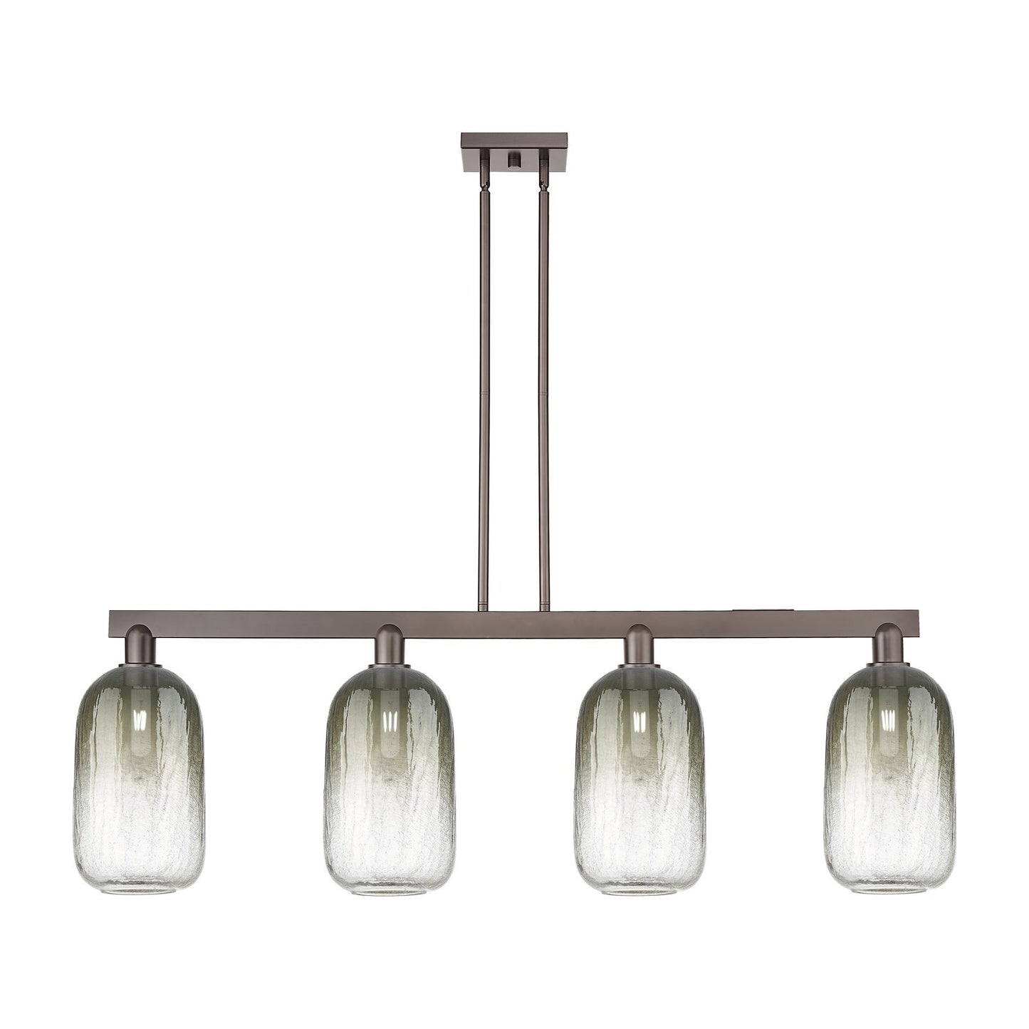 Innovations Brookhaven Cloche 49.75in 4-Light Island Light | Industrial Oil Rubbed Bronze Steel and Slate Glass | Kitchen | Model 716-4I-OB-G482-7SL