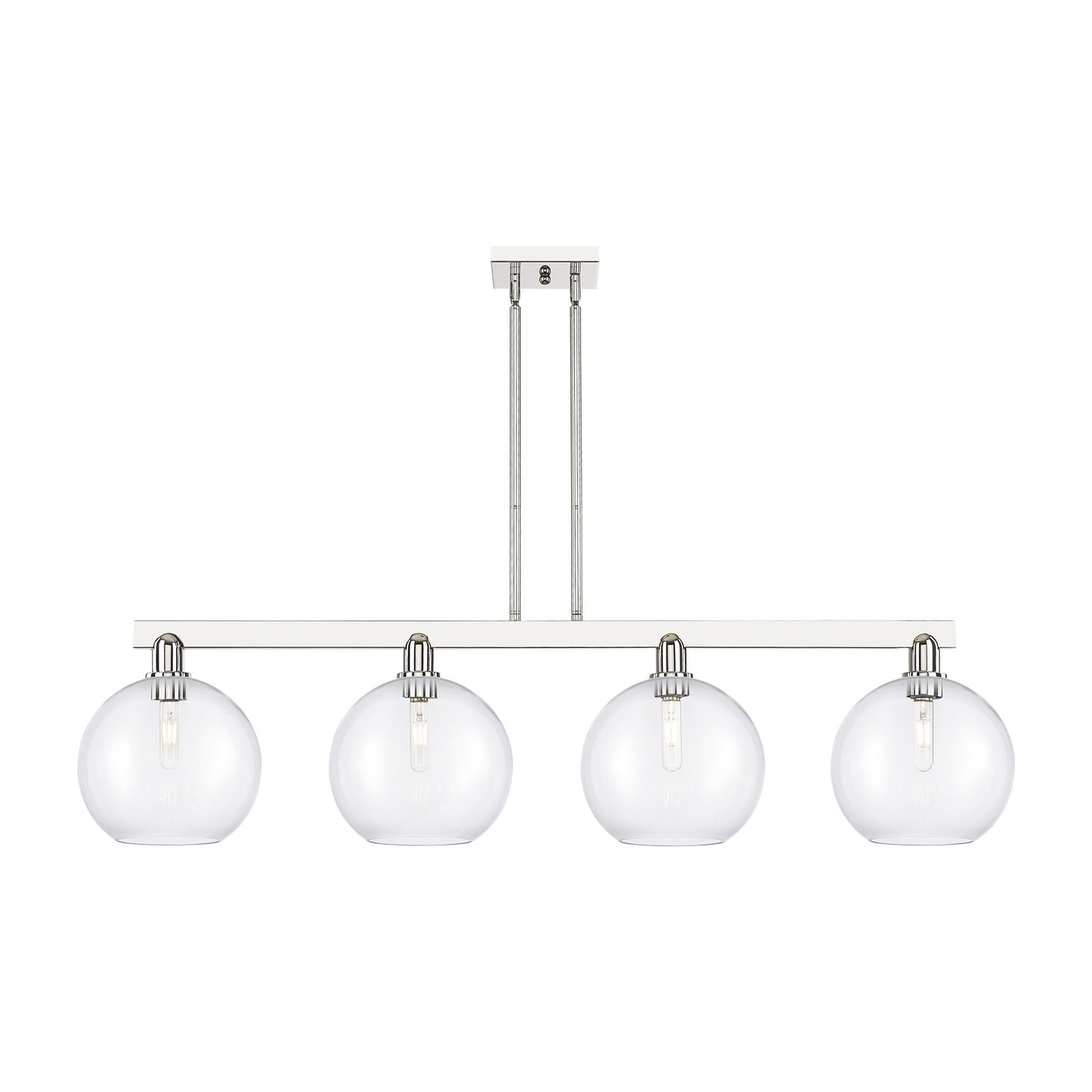 Innovations Athens 53in 4-Light Island Light | Industrial Polished Chrome and Clear Glass | Kitchen Island & Dining Room | Model 716-4I-PC-G122-10