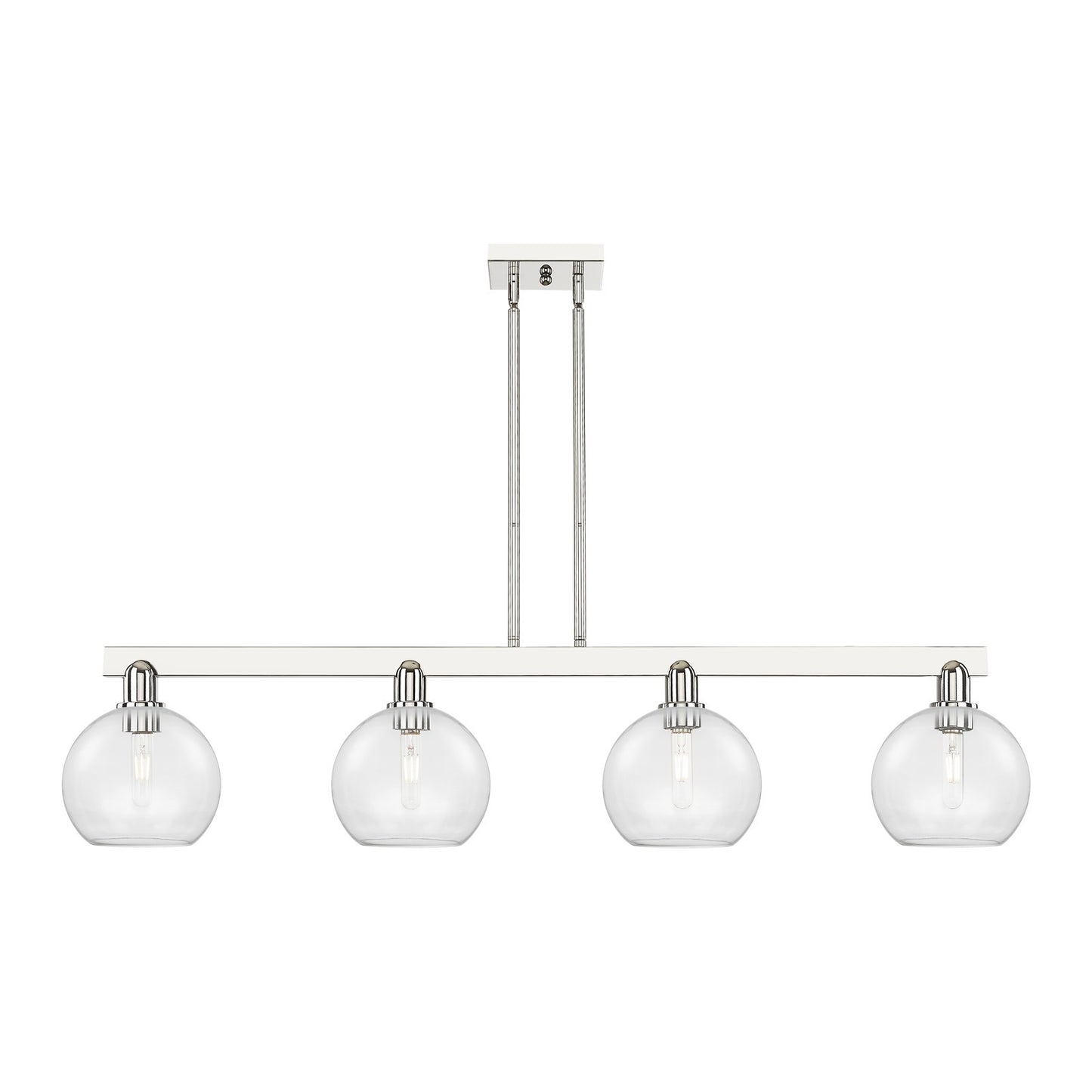 Innovations Athens 51in 4-Light Island Light | Industrial Polished Chrome Steel and Clear Glass | Kitchen Island & Dining Room | Model 716-4I-PC-G122-8