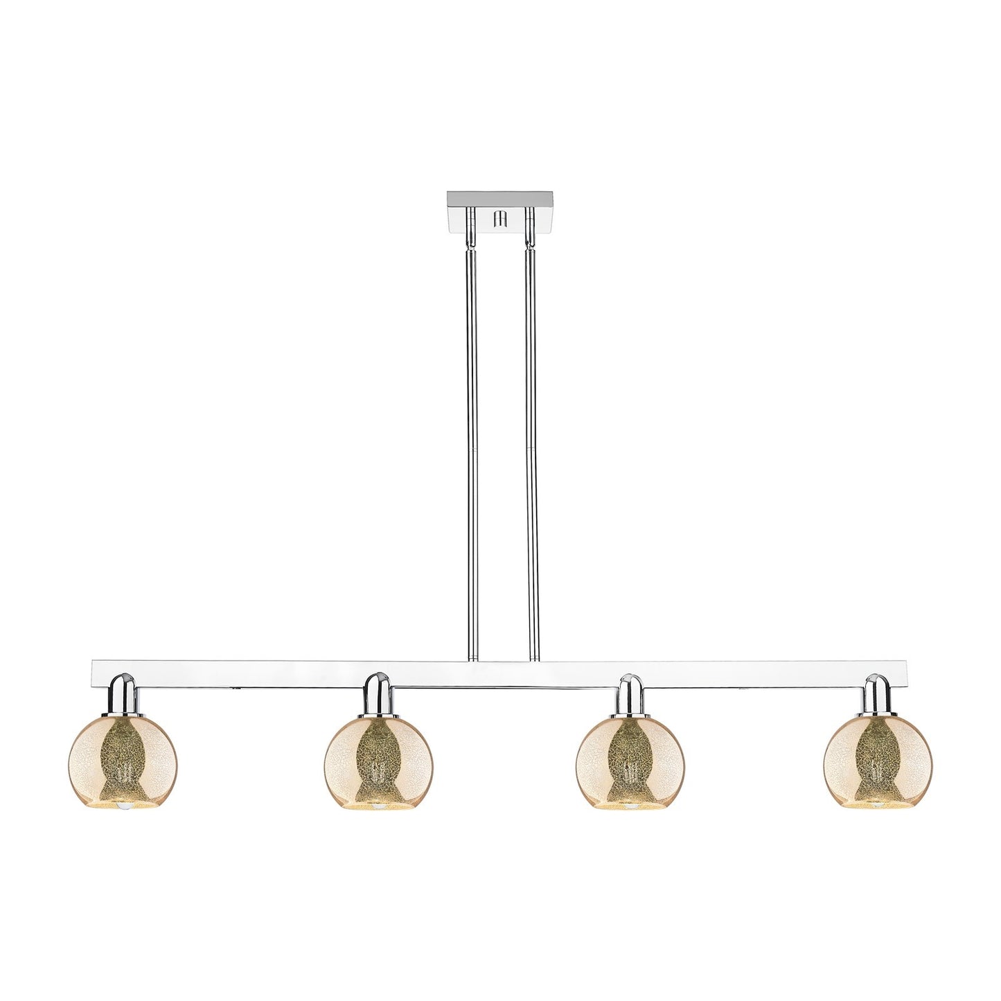 Innovations Athens 49in 4-Light Island Light | Industrial Polished Chrome and Mercury Glass | Kitchen Island & Dining Room | Model 716-4I-PC-G128-6
