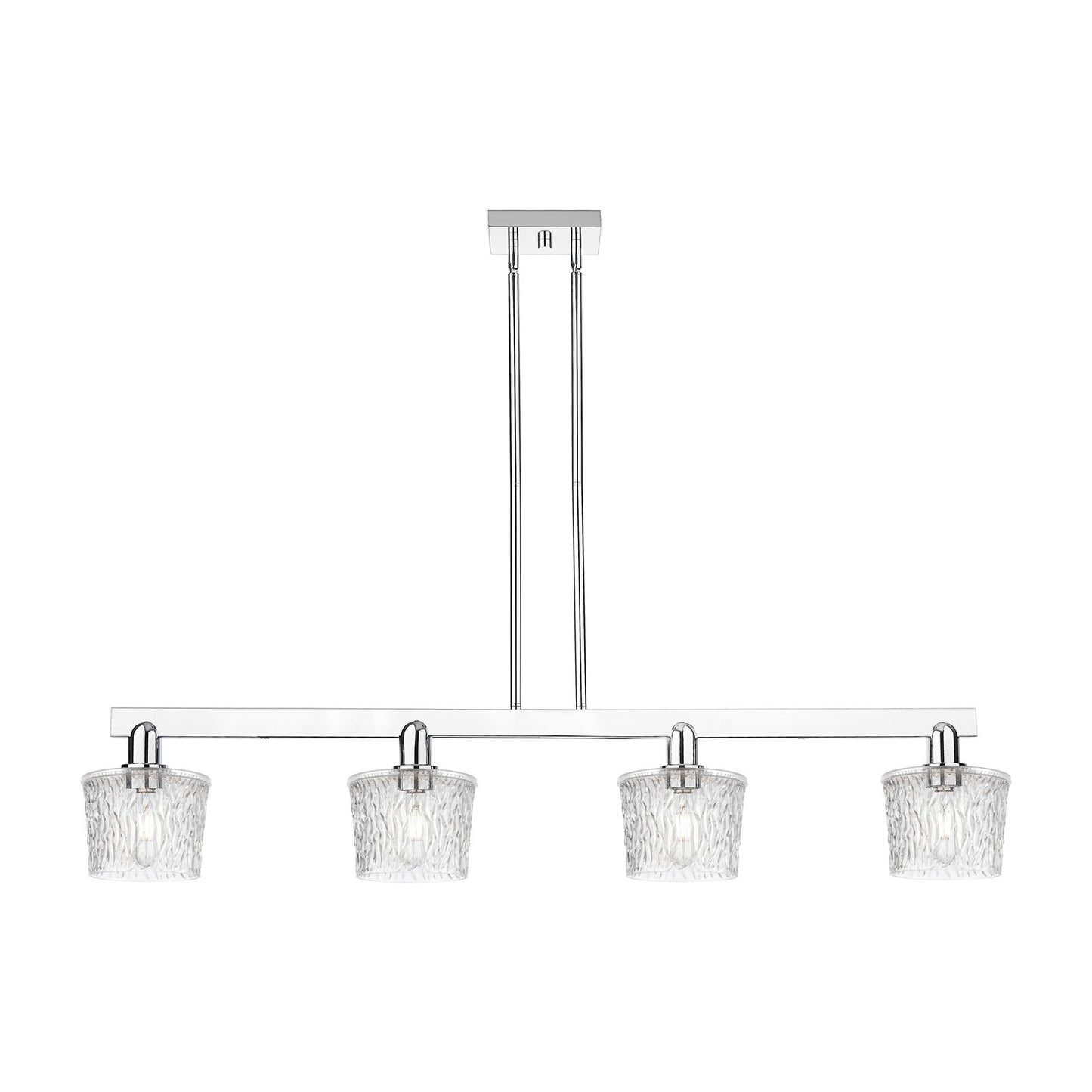 Innovations Niagara 49in 4-Light Island Light | Industrial Polished Chrome Steel and Clear Glass | Kitchen Island & Dining Room | Model 716-4I-PC-G402