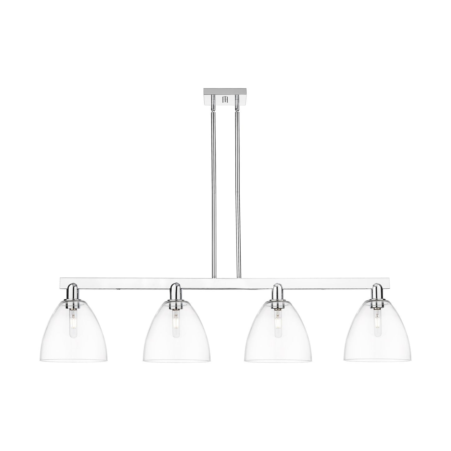 Innovations Bristol 52in 4-Light Island Light | Industrial Polished Chrome and Clear Glass | Kitchen Island & Dining Room | Model 716-4I-PC-GBD-92