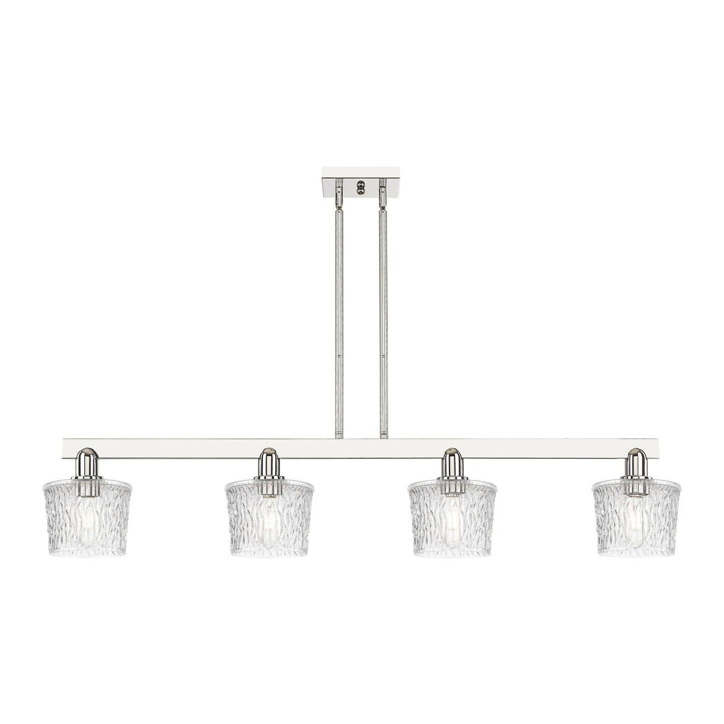 Innovations Niagara 49in 4-Light Island Light | Industrial Polished Nickel and Clear Glass | Kitchen Island | 49.25 x 9.38 x 6.5 in | Model 716-4I-PN-G402
