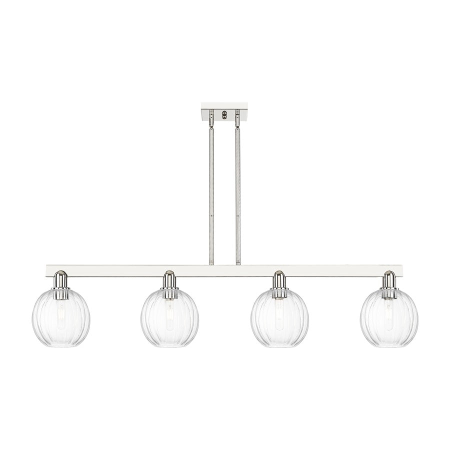 Innovations Preston 4Lt 48" Globe Stem Island Light, PN/CL - 716-4I-PN-G458-7CL