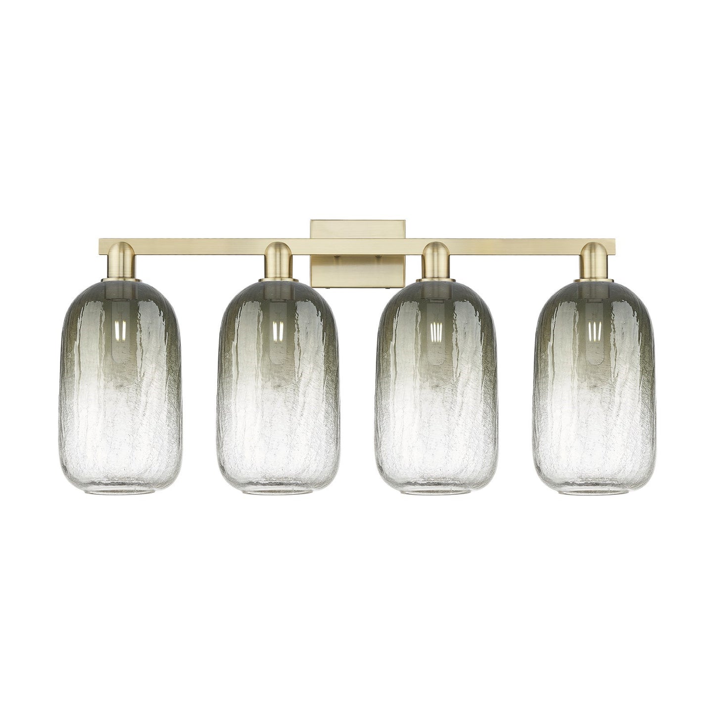 Innovations Brookhaven Cloche 34in 4-Light Bath Vanity | Industrial Antique Brass Steel and Slate Glass | Bathroom Vanity & | Model 716-4W-AB-G482-7SL