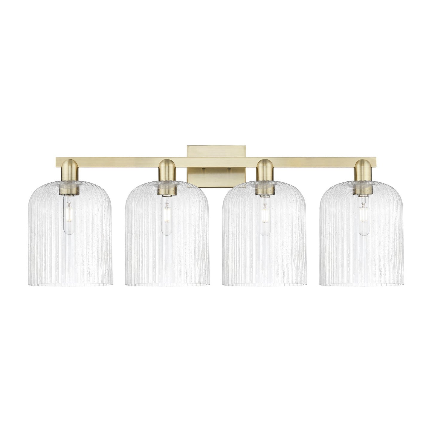 Innovations Bridal Veil 35in 4-Light Bath Vanity Light | Industrial Antique Brass and Seedy Glass | Bathroom Vanity | Model 716-4W-AB-G559-8SDY