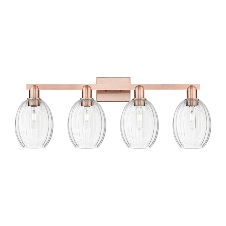 Innovations Preston 4Lt 36" Bell Bath Light, Copper/Clear