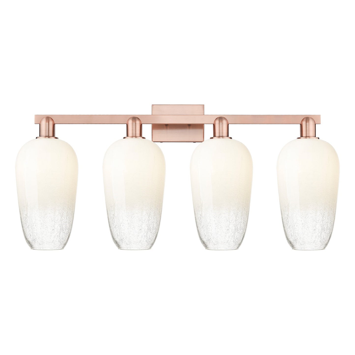 Innovations Brookhaven Flute 34in 4-Light Bath Vanity | Industrial Antique Copper Steel and Opal Glass | Bathroom Vanity & | Model 716-4W-AC-G484-7OP