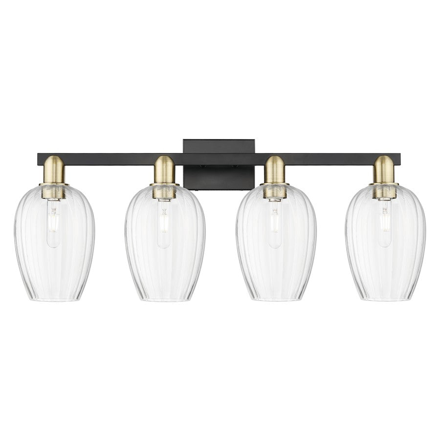 Innovations Preston 4Lt 36" Flute Bath, Black Brass/Clear