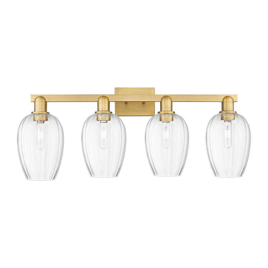 Innovations Preston 4Lt 36" Flute Bath, Brushed Brass/Clear