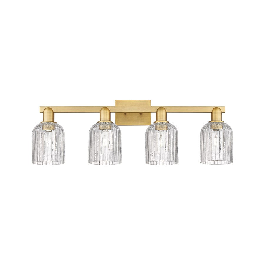 Innovations Bridal Veil 4Lt 32" Bath, Brushed Brass/Clear