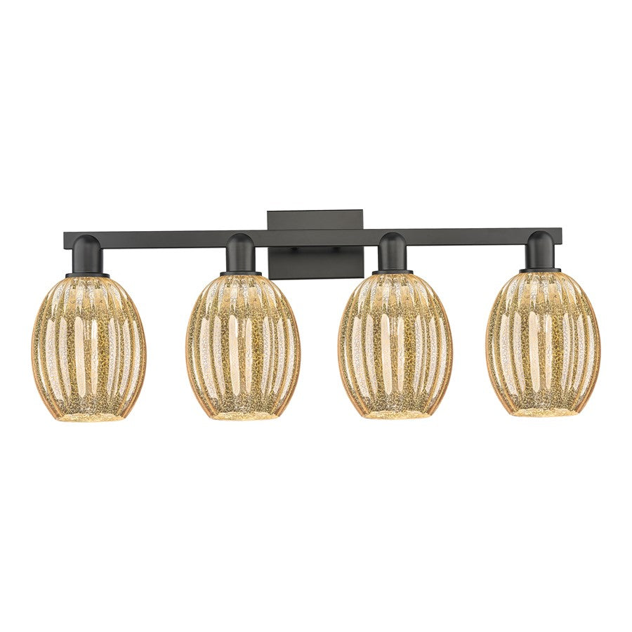 Innovations Preston 4Lt 36" Bell Bath Light, Black/Mercury