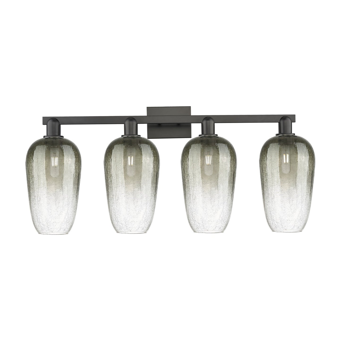 Innovations Brookhaven Flute 34in 4-Light Bath Vanity | Industrial Matte Black Steel and Slate Glass | Bathroom & Powder Room | Model 716-4W-BK-G484-7SL