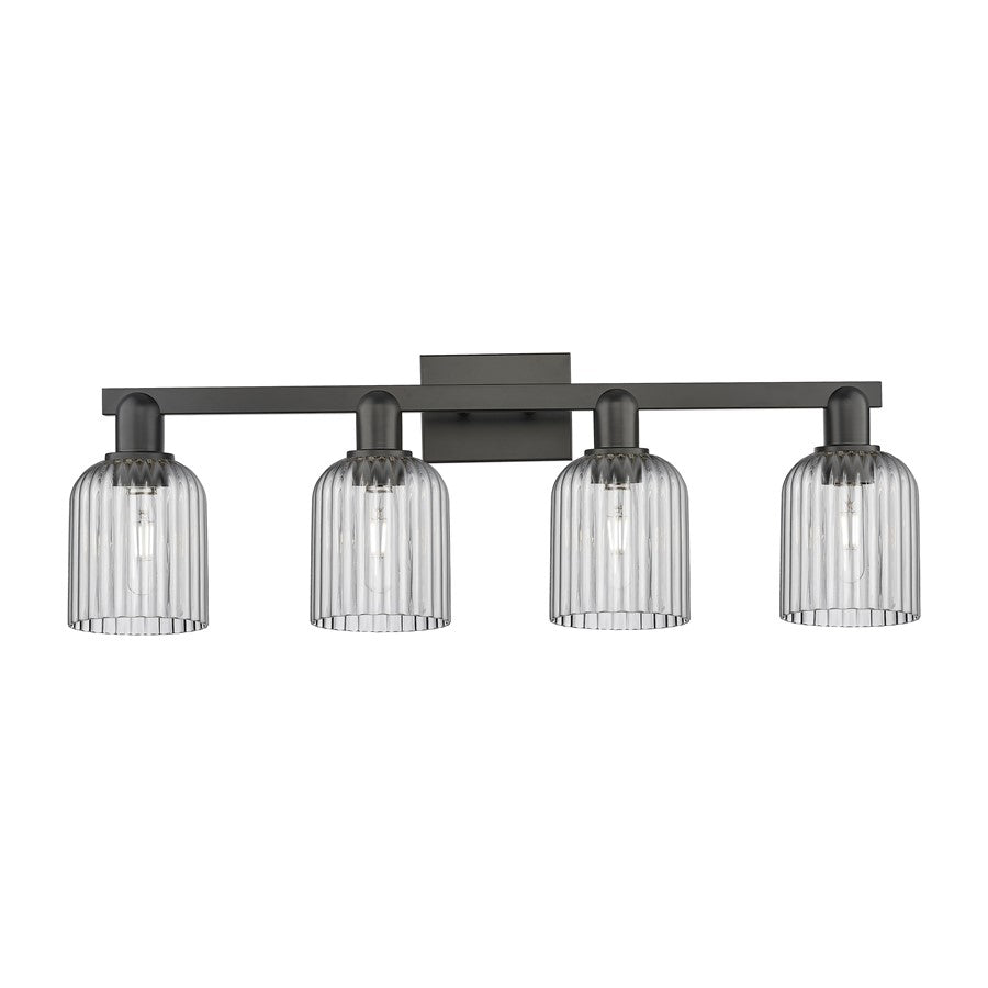 Innovations Bridal Veil 4Lt 32" Bath Light, Black/Smoke