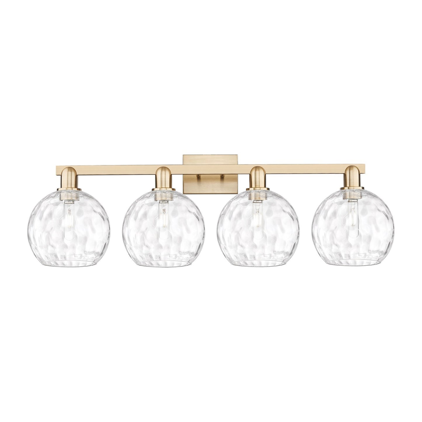 Innovations Athens Water Glass 35in 4-Light Bath Vanity | Industrial Champagne Bronze and Clear Glass | Bathroom Vanity Light | Model 716-4W-CB-G1215-8