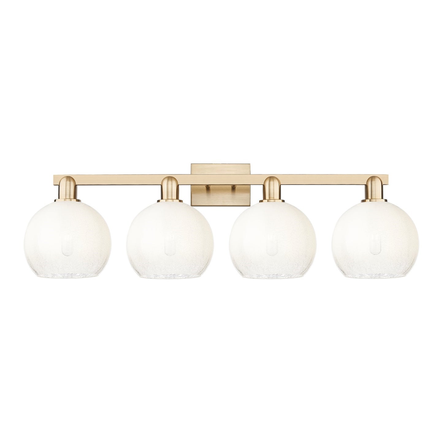 Innovations Brookhaven Globe 35in 4-Light Bath Vanity | Industrial Champagne Bronze Steel and Opal Glass | Bathroom & Powder | Model 716-4W-CB-G483-8OP