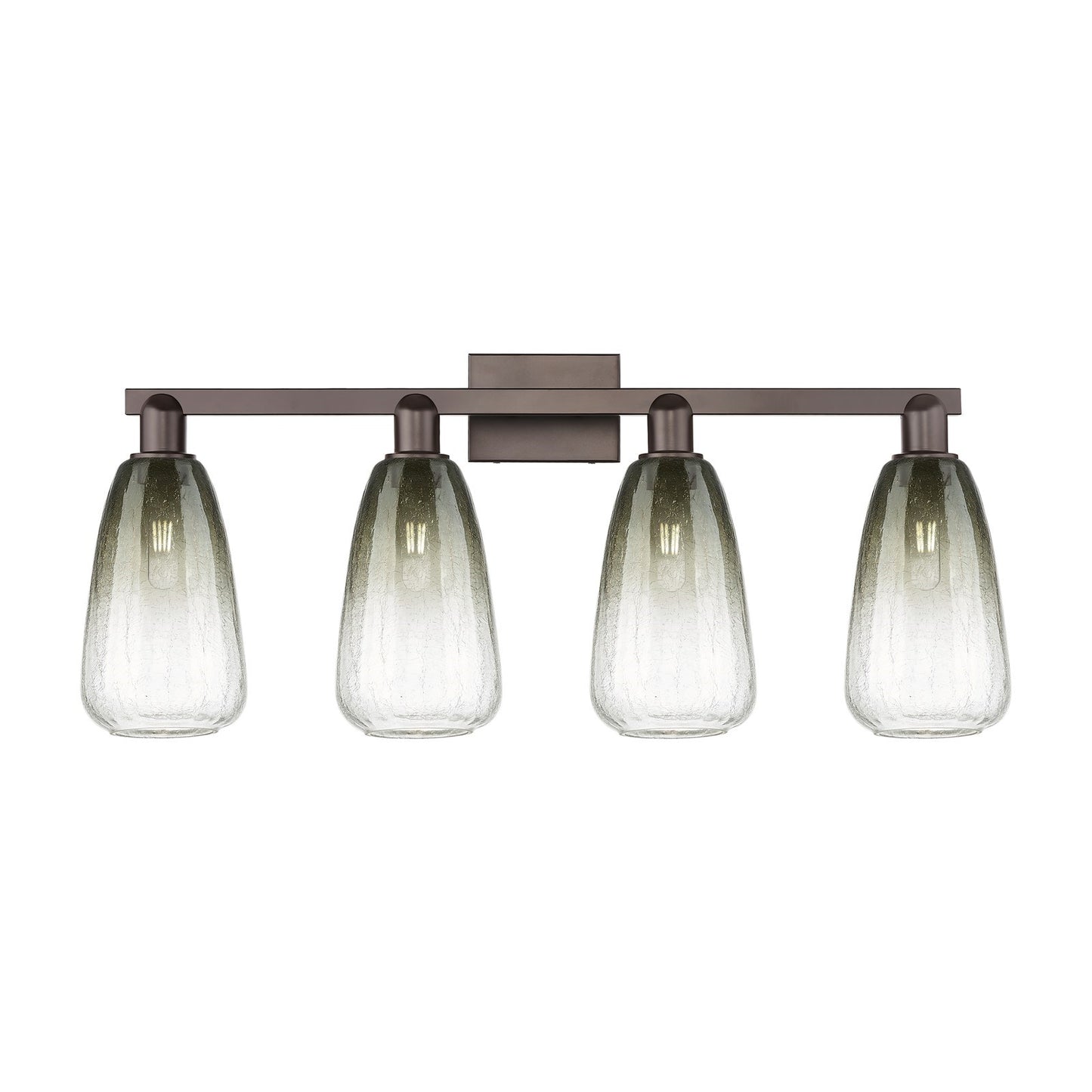 Innovations Brookhaven Almond 33in 4-Light Bath Vanity Light | Industrial Oil Rubbed Bronze and Slate Glass | Bathroom Vanity | Model 716-4W-OB-G480-6SL