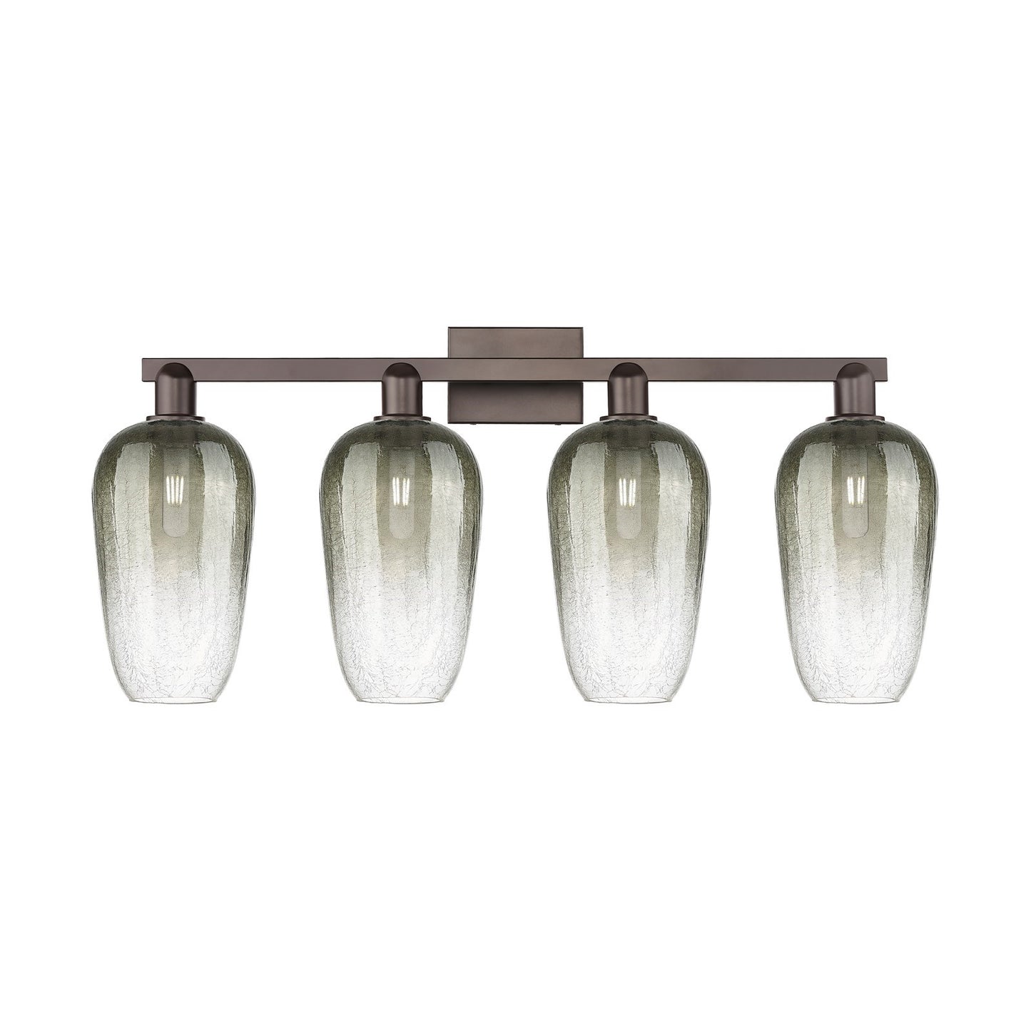 Innovations Brookhaven Flute 34in 4-Light Bath Vanity Light | Industrial Oil Rubbed Bronze Steel and Slate Glass | Bathroom | Model 716-4W-OB-G484-7SL