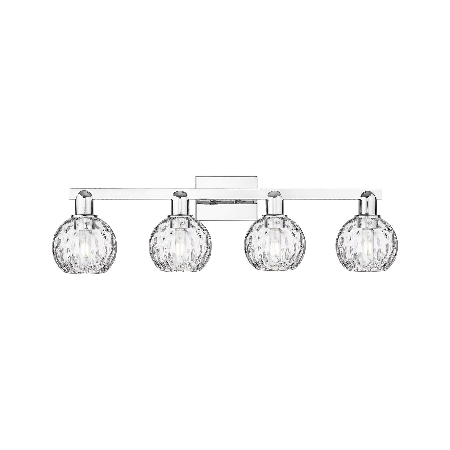 Innovations Athens Water Glass 33in 4-Light Bath Vanity Light | Industrial Polished Chrome and Clear Water Glass | Bathroom | Model 716-4W-PC-G1215-6