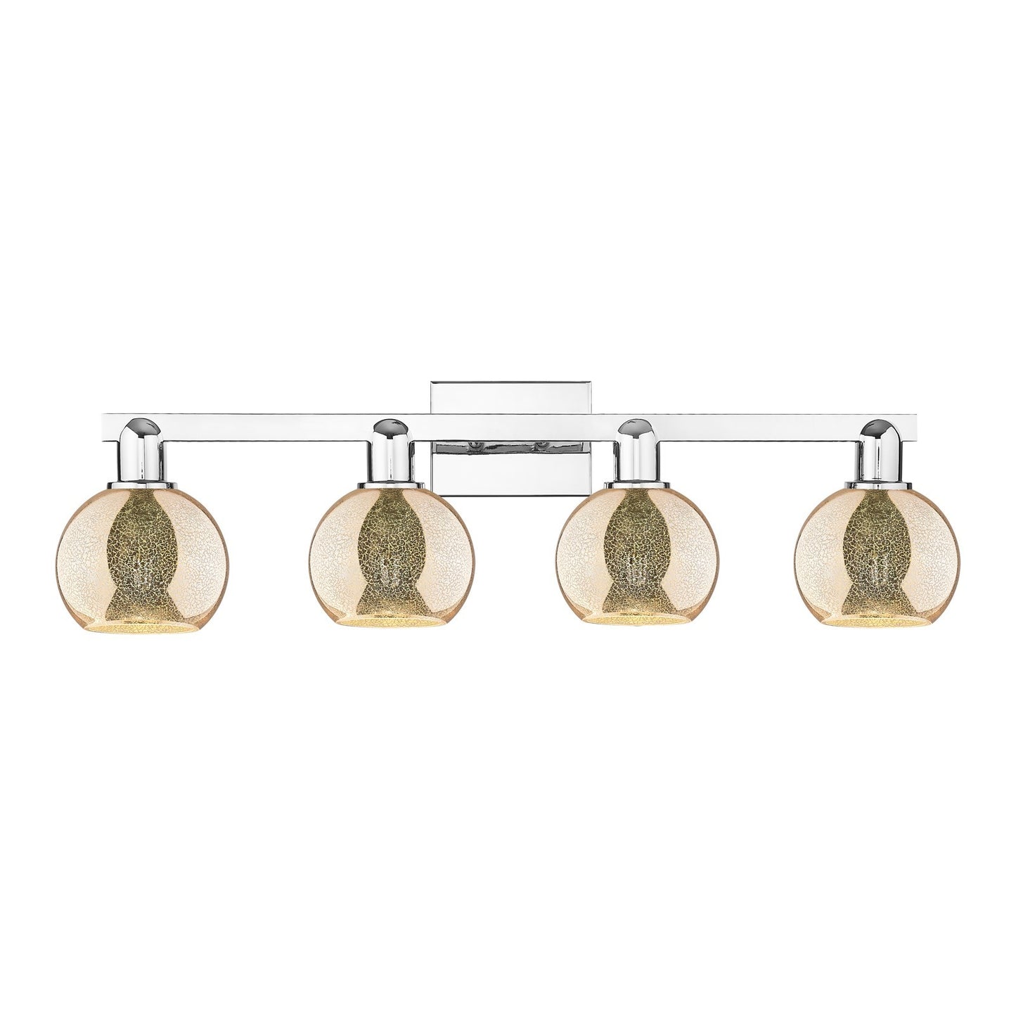 Innovations Athens 33in 4-Light Bath Vanity | Industrial Modern Polished Chrome and Mercury Glass | Bathroom Vanity | Model 716-4W-PC-G128-6