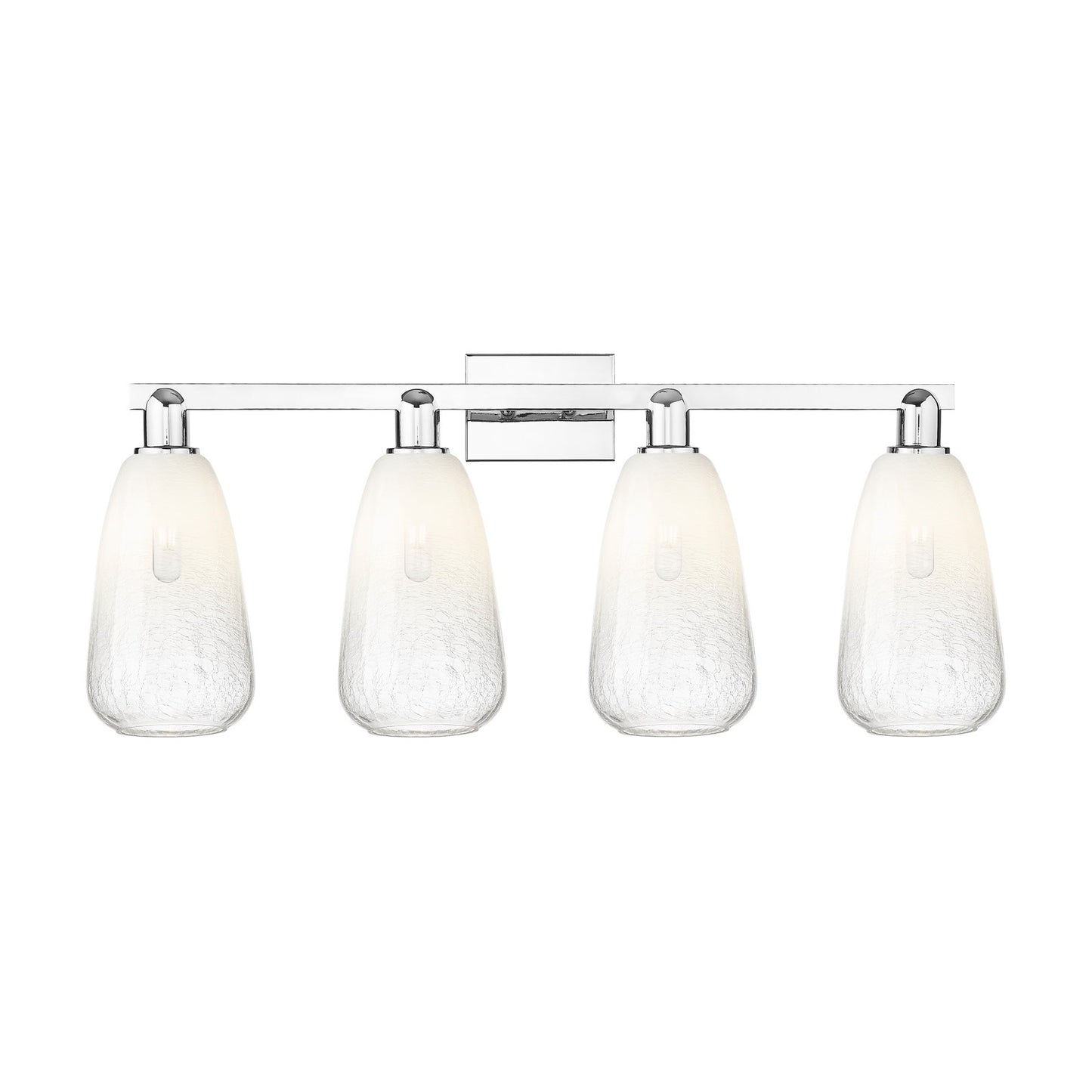 Innovations Brookhaven Almond 33in 4-Light Bath Vanity Light | Industrial Polished Chrome and Opal Glass | Bathroom Vanity | Model 716-4W-PC-G480-6OP