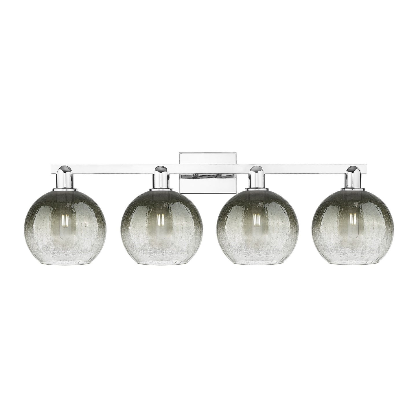 Innovations Brookhaven Globe 36in 4-Light Bath Vanity Light | Industrial Polished Chrome and Slate Glass | Bathroom Vanity & | Model 716-4W-PC-G483-8SL