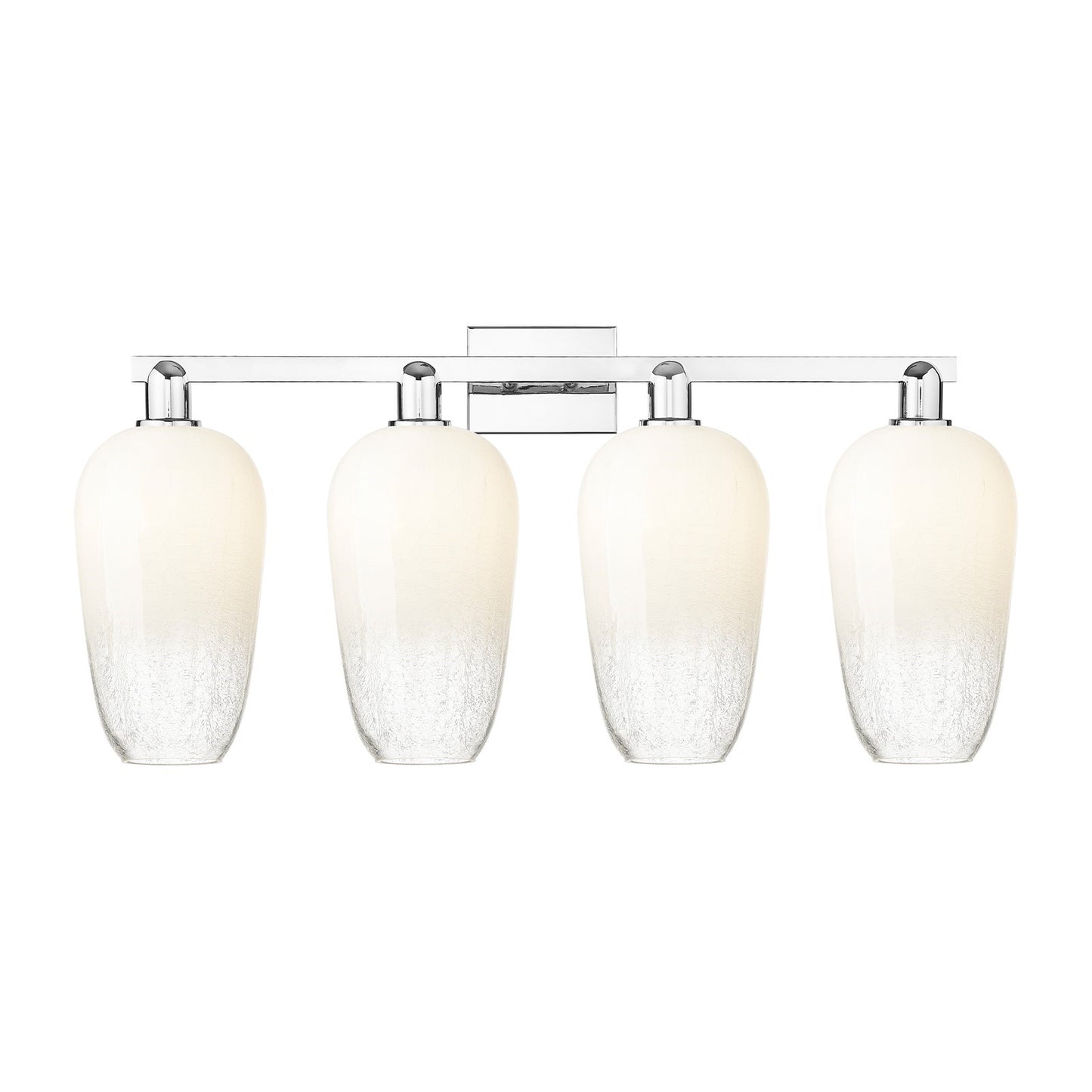 Innovations Brookhaven Flute 34in 4-Light Bath Vanity | Industrial Modern Polished Chrome and Opal Glass | Bathroom Vanity | Model 716-4W-PC-G484-7OP
