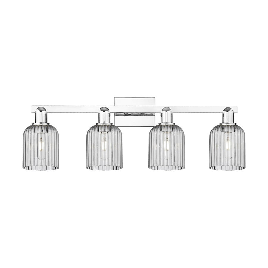 Innovations Bridal Veil 4Lt 32" Bath Light, Chrome/Smoke