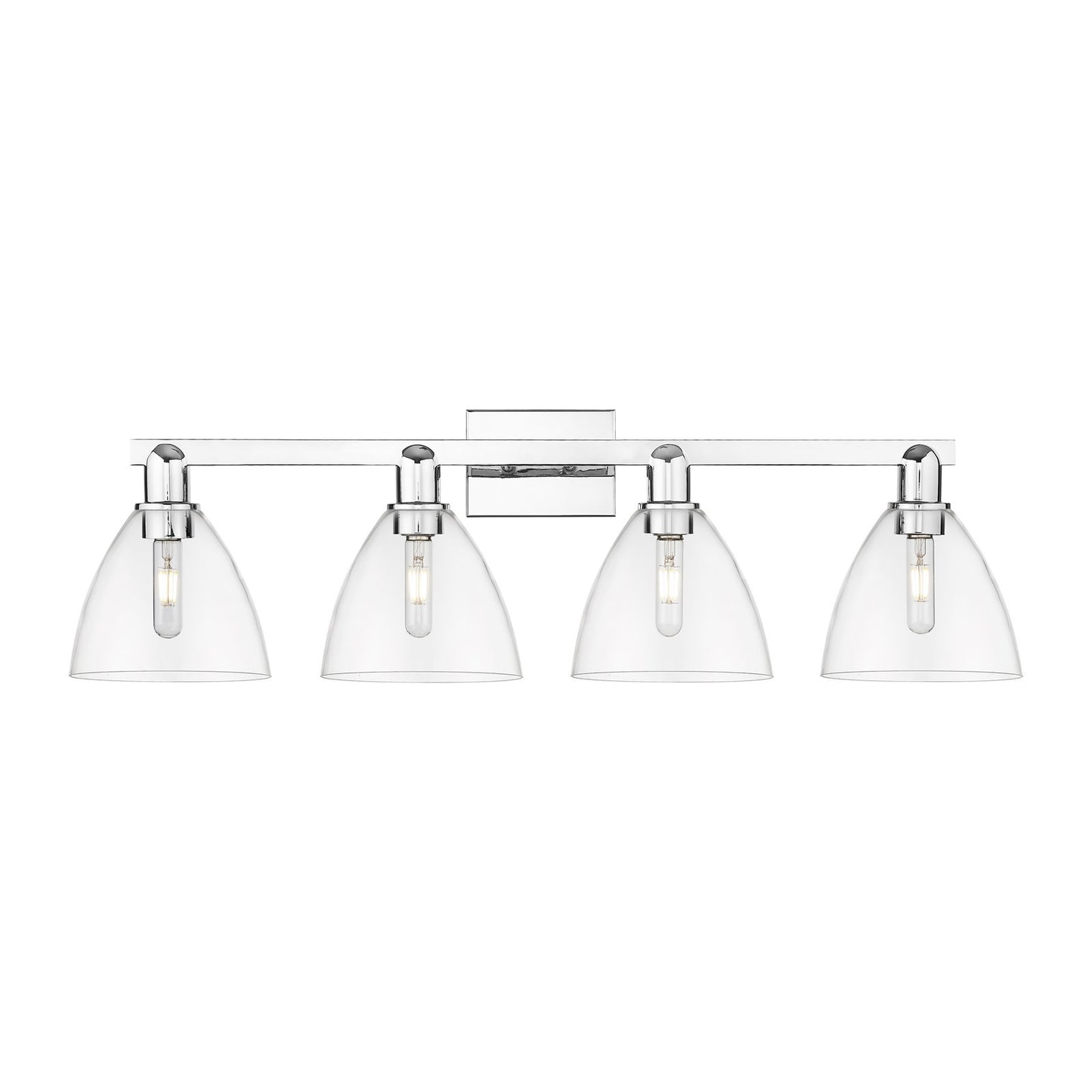 Innovations Bristol 34.5in 4-Light Bath Vanity | Industrial Polished Chrome and Clear Glass | Bathroom Vanity Light | Model 716-4W-PC-GBD-752