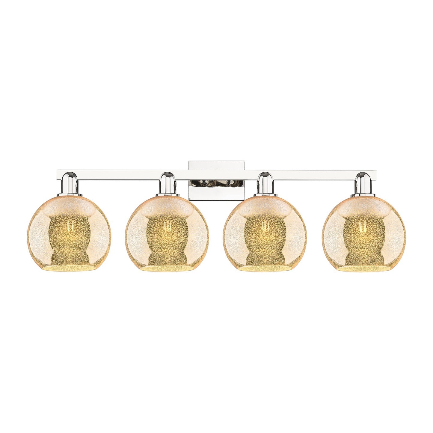 Innovations Athens 35in 4-Light Bath Vanity Light | Industrial Polished Nickel and Mercury Glass | Bathroom Vanity & Powder Room | Model 716-4W-PN-G128-8