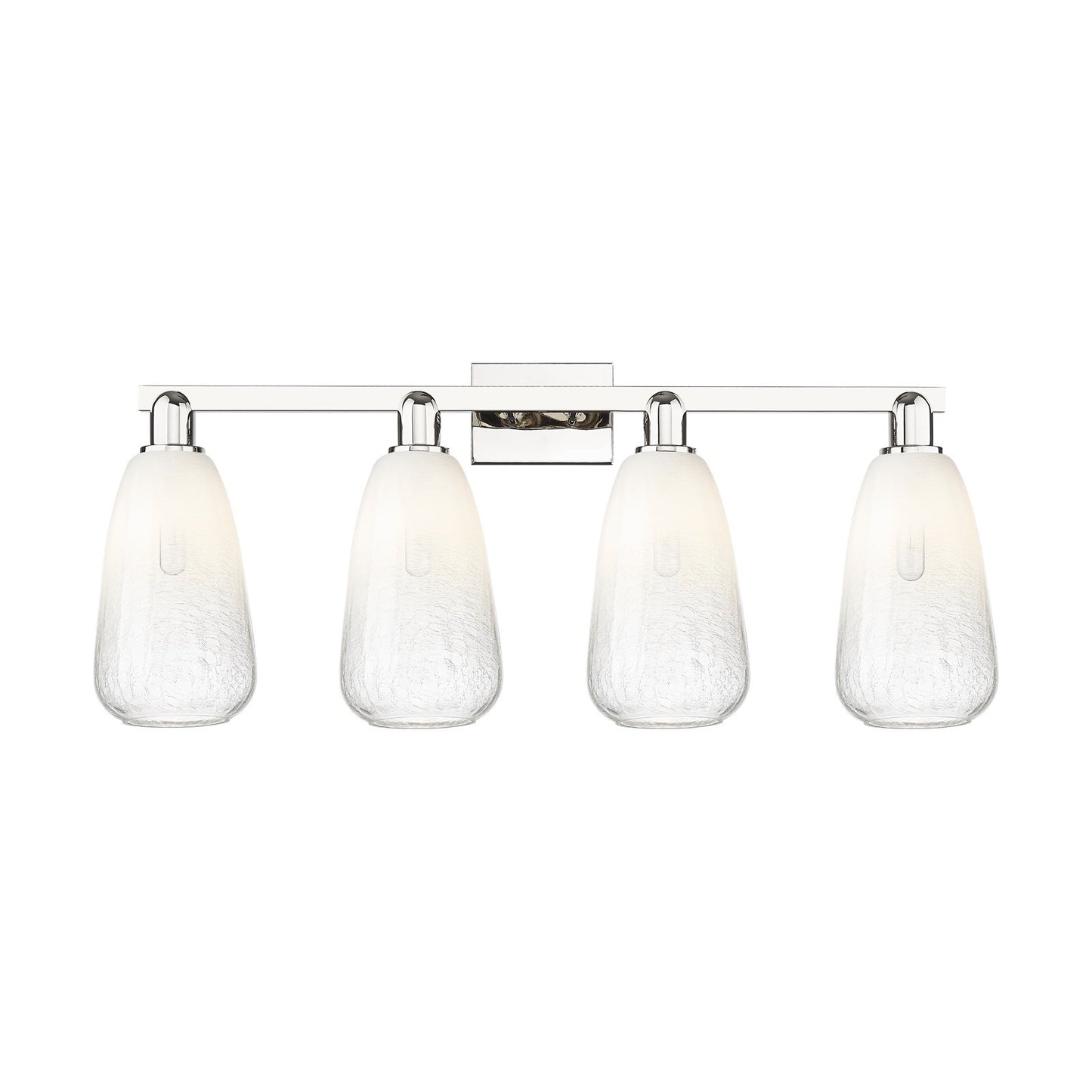 Innovations Brookhaven Almond 33in 4-Light Bath Vanity Light | Industrial Polished Nickel and Opal Glass | Bathroom Vanity | Model 716-4W-PN-G480-6OP