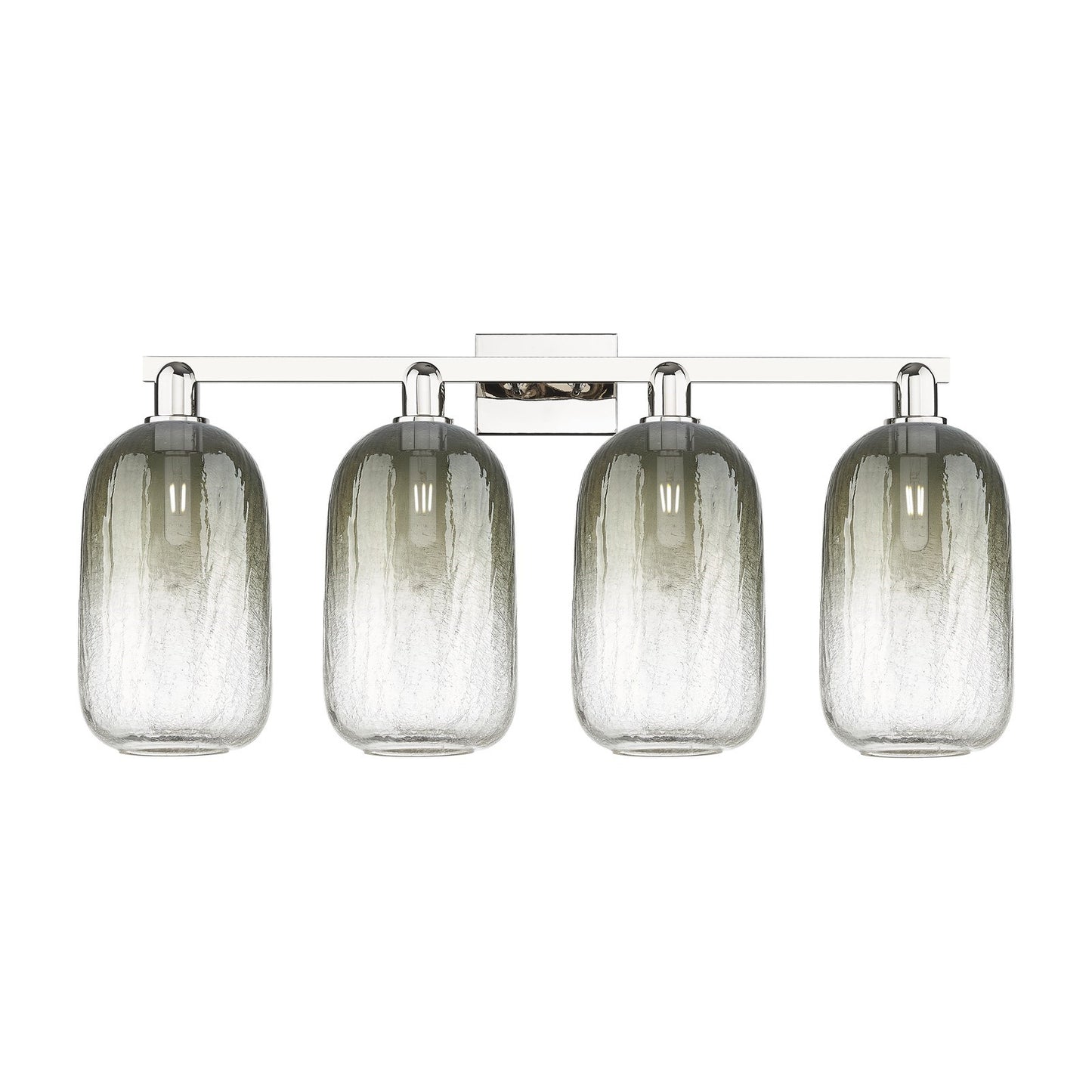 Innovations Brookhaven Cloche 34in 4-Light Bath Vanity Light | Industrial Polished Nickel and Slate Glass | Bathroom Vanity | Model 716-4W-PN-G482-7SL