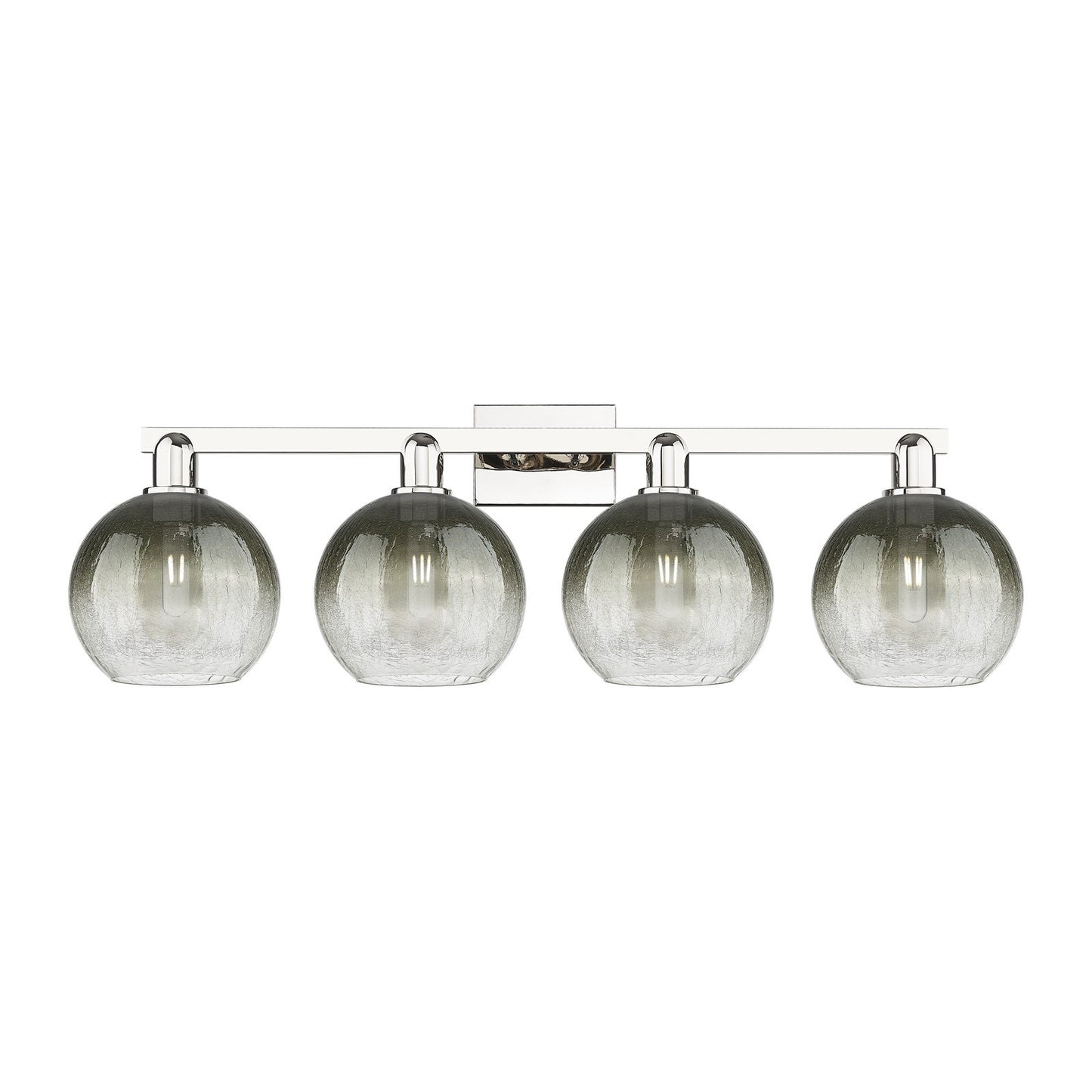 Innovations Brookhaven Globe 36in 4-Light Bath Vanity Light | Industrial Polished Nickel and Slate Glass | Bathroom Vanity | Model 716-4W-PN-G483-8SL