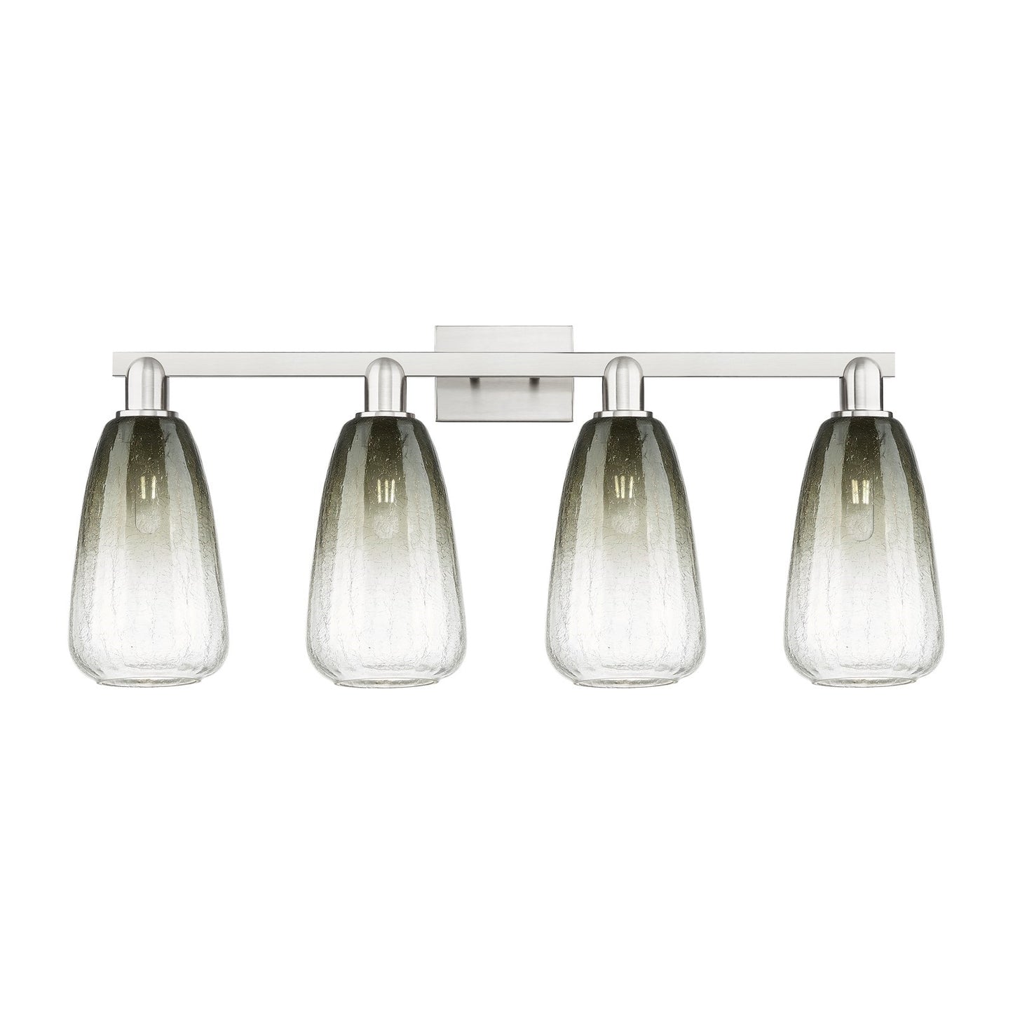 Innovations Brookhaven Almond 33in 4-Light Bath Vanity Light | Industrial Brushed Satin Nickel and Slate Glass | Bathroom | Model 716-4W-SN-G480-6SL