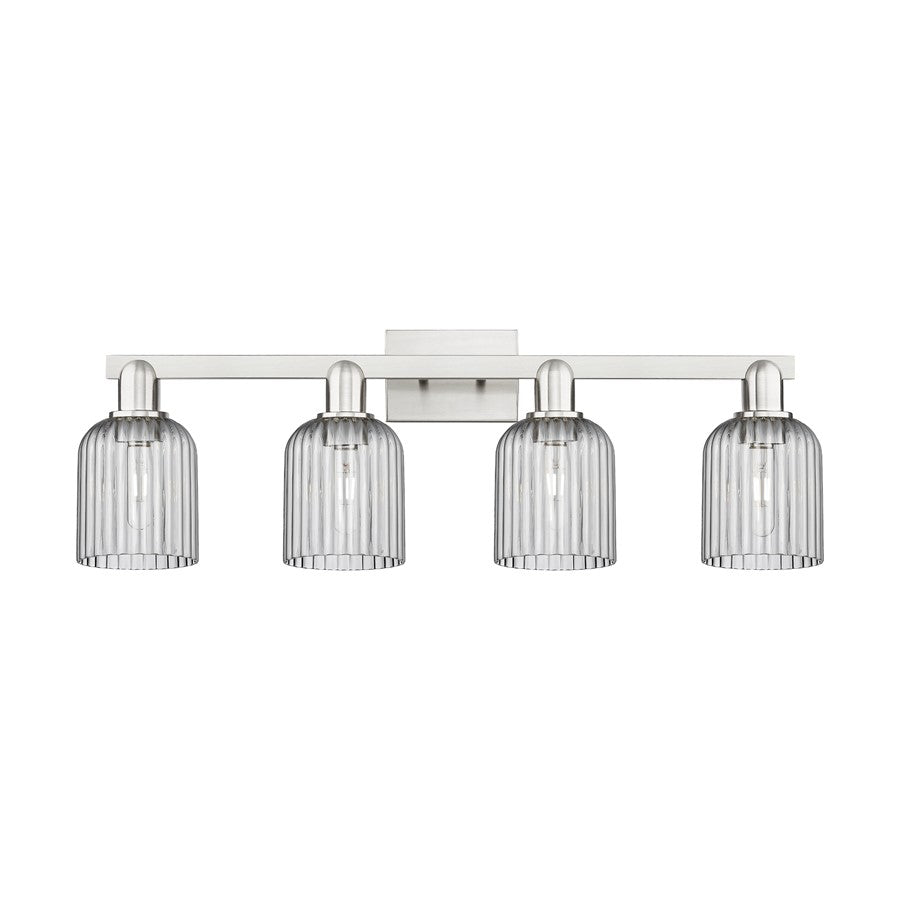 Innovations Bridal Veil 4Lt 32" Bath, Satin Nickel/Smoke