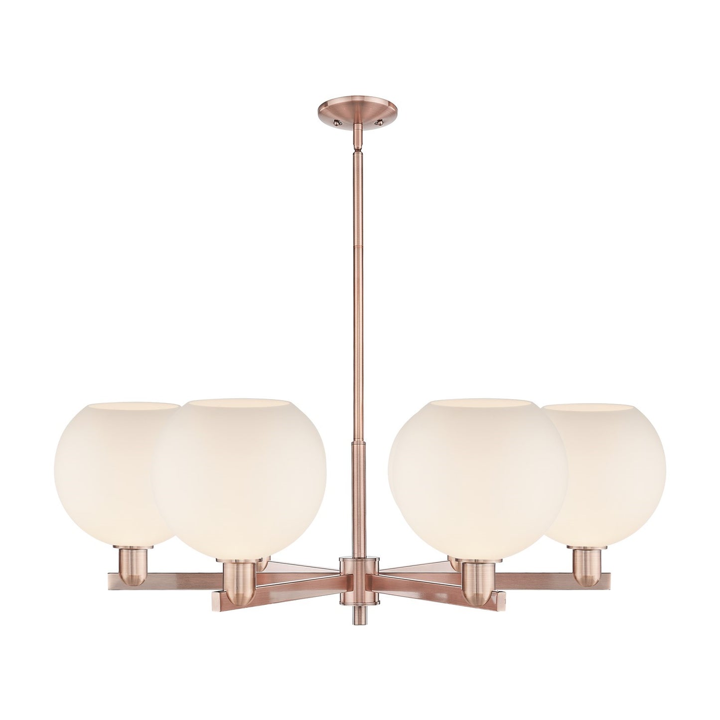 Innovations Athens 40in 6-Light Chandelier | Industrial Antique Copper and Matte White Glass | Dining Room & Living Room | Model 716-6CR-AC-G121-10