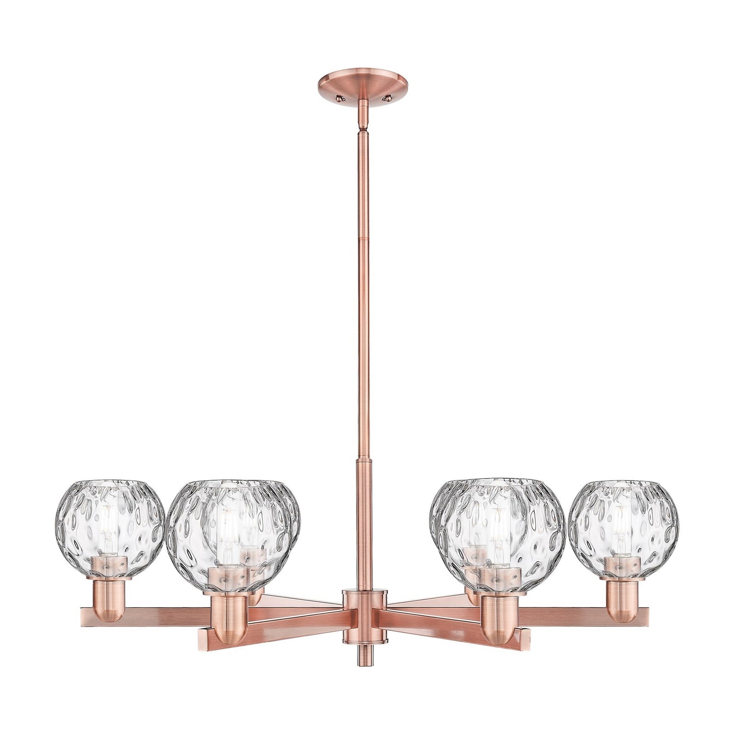 Innovations Athens 36in 6-Light Chandelier | Industrial Antique Copper and Clear Water Glass | Kitchen Island & Dining Room | Model 716-6CR-AC-G1215-6