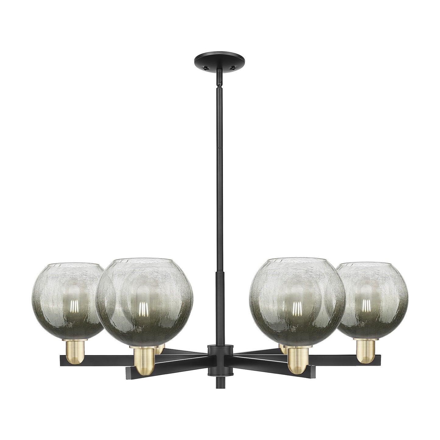 Innovations Brookhaven Globe 38in 6-Light Chandelier | Industrial Black Antique Brass and Slate Glass | Dining Room & Living | Model 716-6CR-BAB-G483-8SL