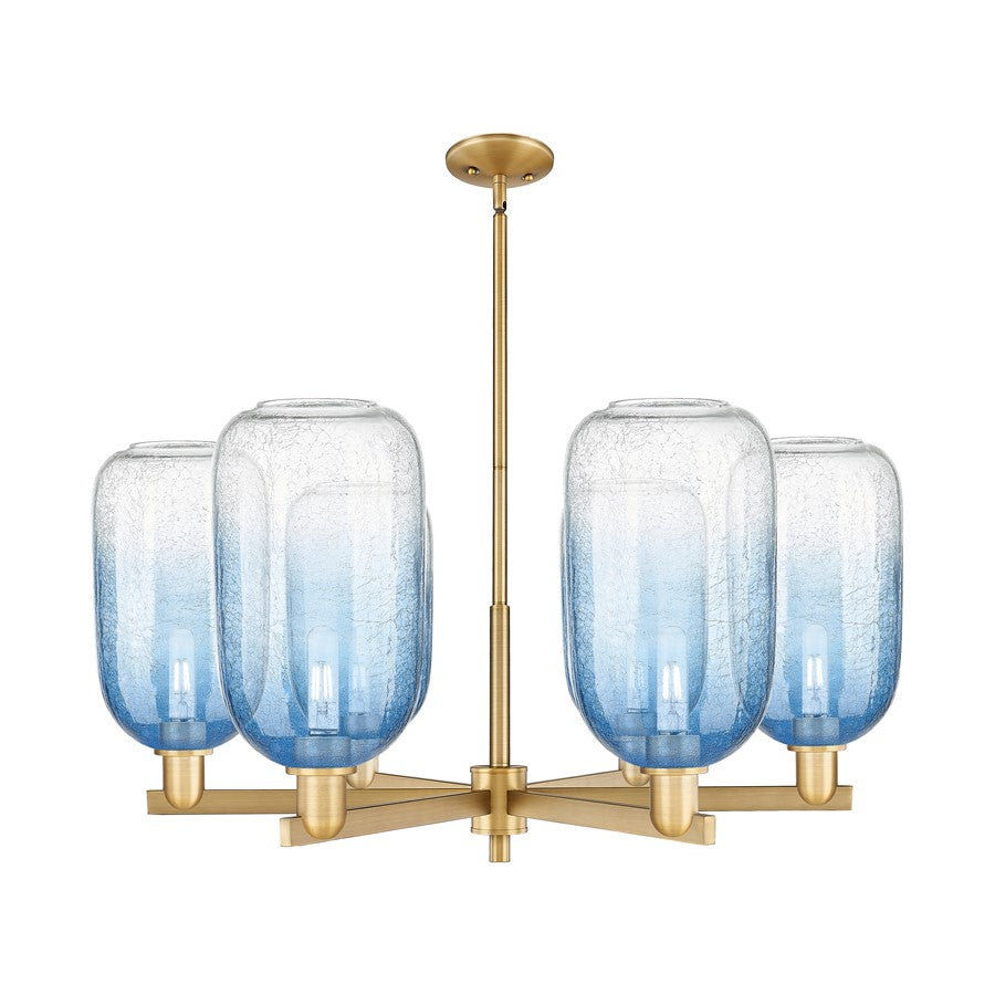 Innovations BH Cloche 6Lt 24" Stem Chandelier, BB/SB - 716-6CR-BB-G482-7SB