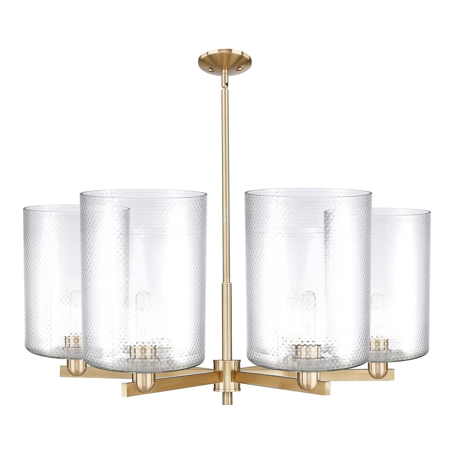 Innovations Cobbleskill 39in 6-Light Chandelier | Industrial Champagne Bronze Steel and Clear Glass | Kitchen Island & Dining | Model 716-6CR-CB-G112-L