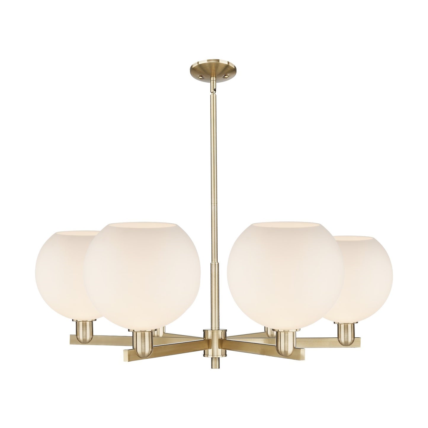 Innovations Athens 40in 6-Light Chandelier | Industrial Champagne Bronze Steel and Matte White Glass | Dining Room & Living | Model 716-6CR-CB-G121-10