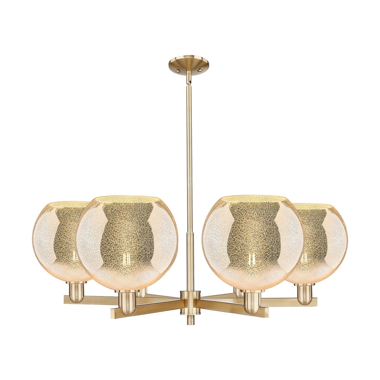 Innovations Athens 40in 6-Light Chandelier | Industrial Champagne Bronze Steel and Mercury Glass | Dining Room & Living Room | Model 716-6CR-CB-G128-10