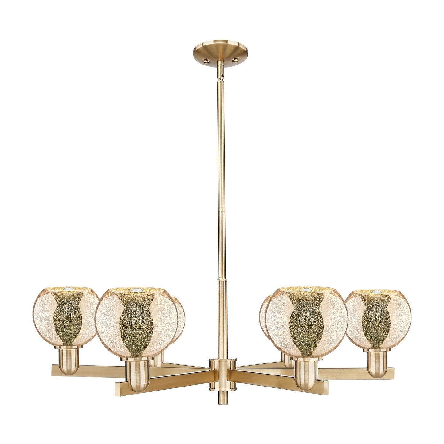 Innovations Athens 36in 6-Light Chandelier | Industrial Champagne Bronze Steel and Mercury Glass | Dining Room & Living Room | Model 716-6CR-CB-G128-6