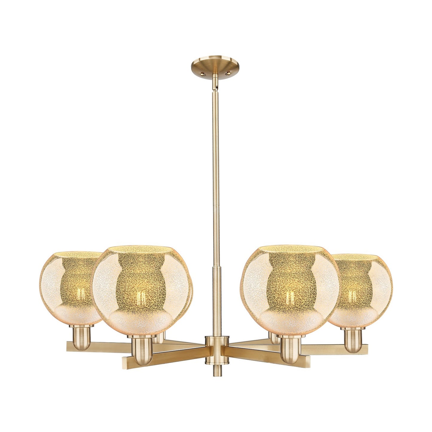 Innovations Athens 38in 6-Light Chandelier | Industrial Champagne Bronze Steel and Mercury Glass | Dining Room & Living Room | Model 716-6CR-CB-G128-8