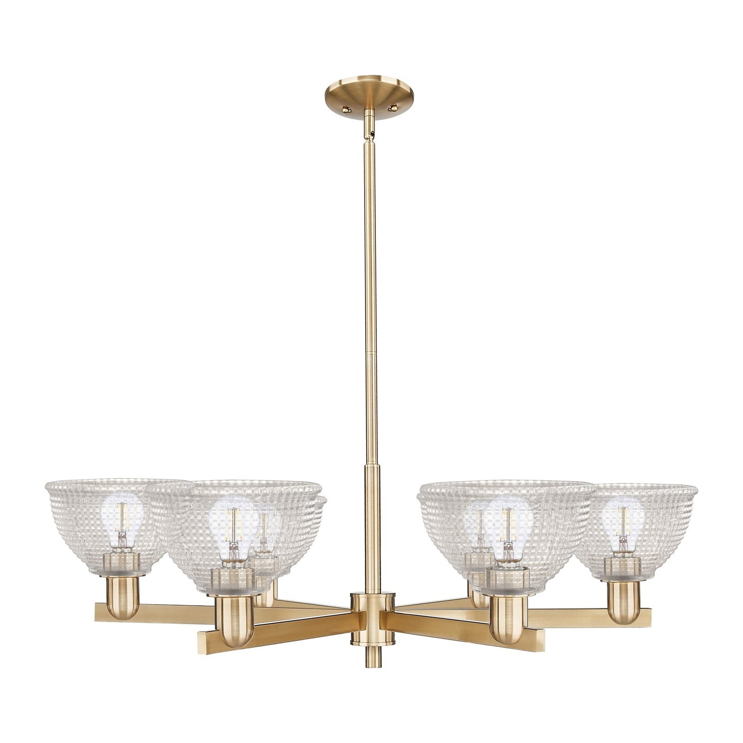 Innovations Arietta 38in 6-Light Chandelier | Industrial Champagne Bronze Steel and Clear Glass | Dining Room & Living Room | Model 716-6CR-CB-G422