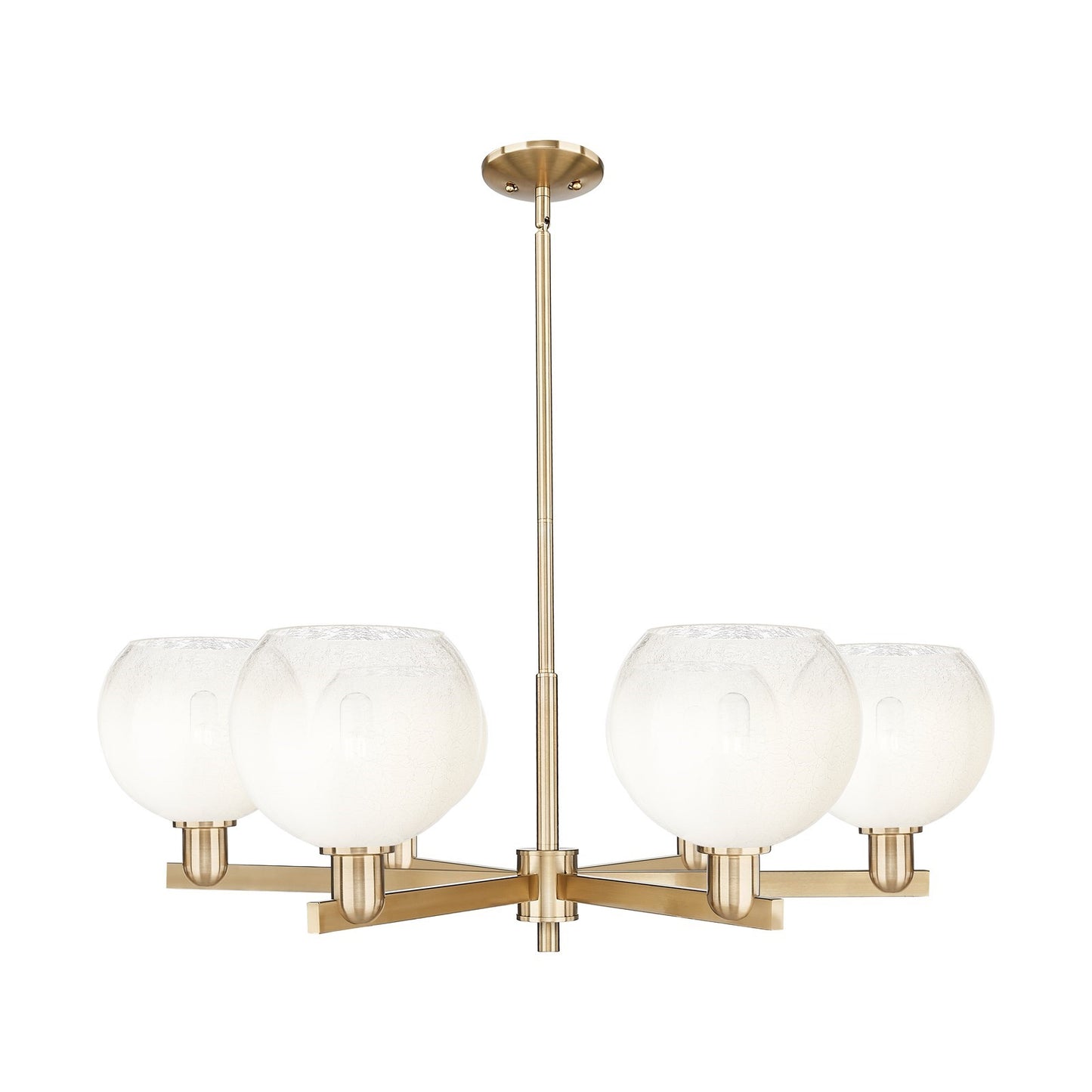 Innovations Brookhaven Globe 37.75in 6-Light Chandelier | Industrial Champagne Bronze Steel and Opal Glass | Dining Room & | Model 716-6CR-CB-G483-8OP