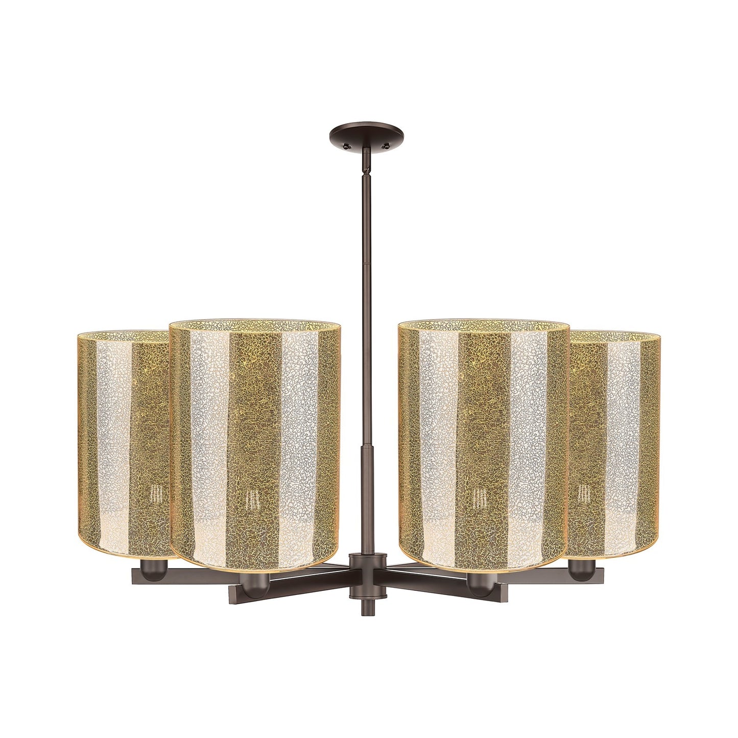 Innovations Cobbleskill 39in 6-Light Chandelier | Industrial Oil Rubbed Bronze Steel and Mercury Glass Drum Shade | Dining Room | Model 716-6CR-OB-G116-L