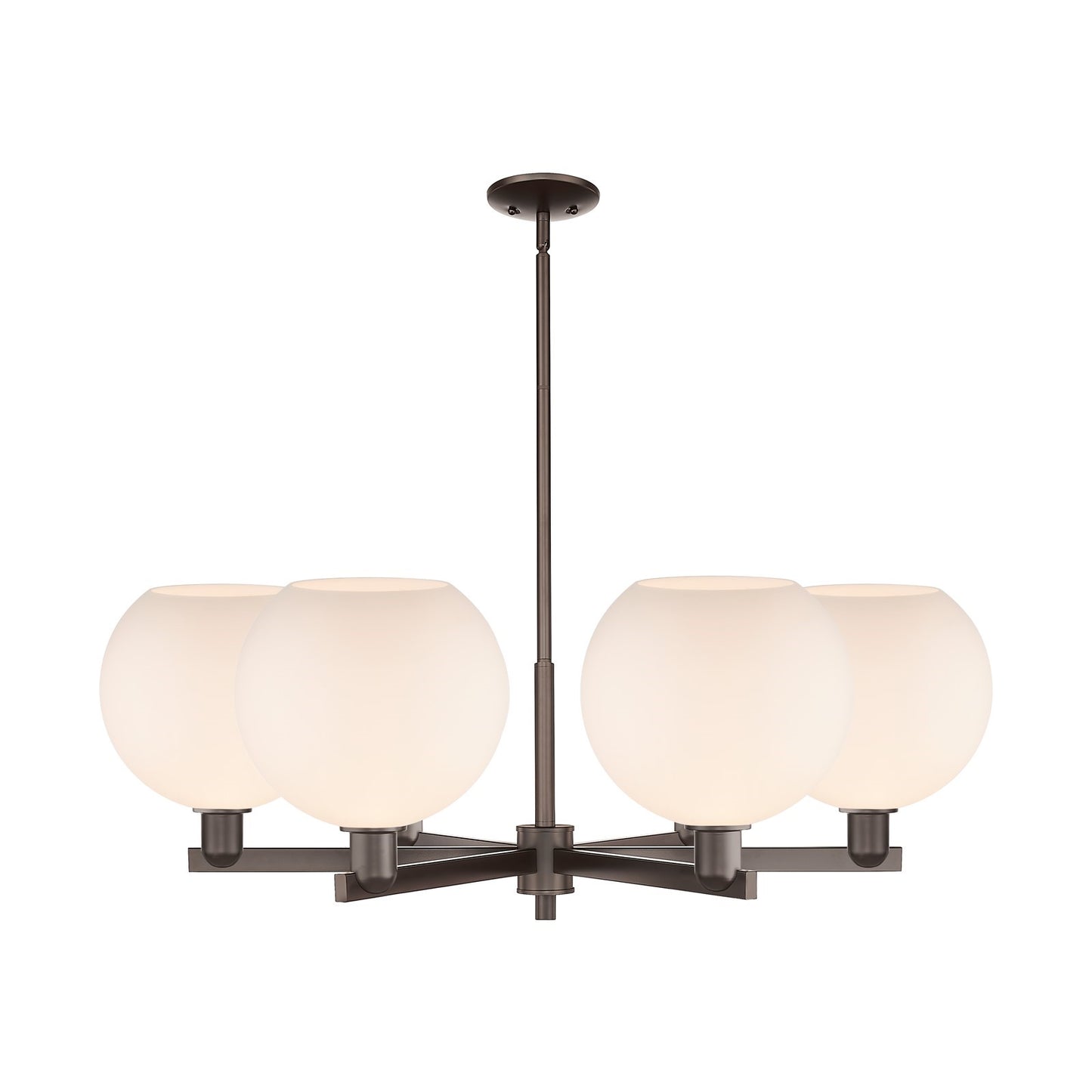 Innovations Athens 40in 6-Light Chandelier | Industrial Oil Rubbed Bronze and Matte White Glass | Dining Room & Living Room | Model 716-6CR-OB-G121-10
