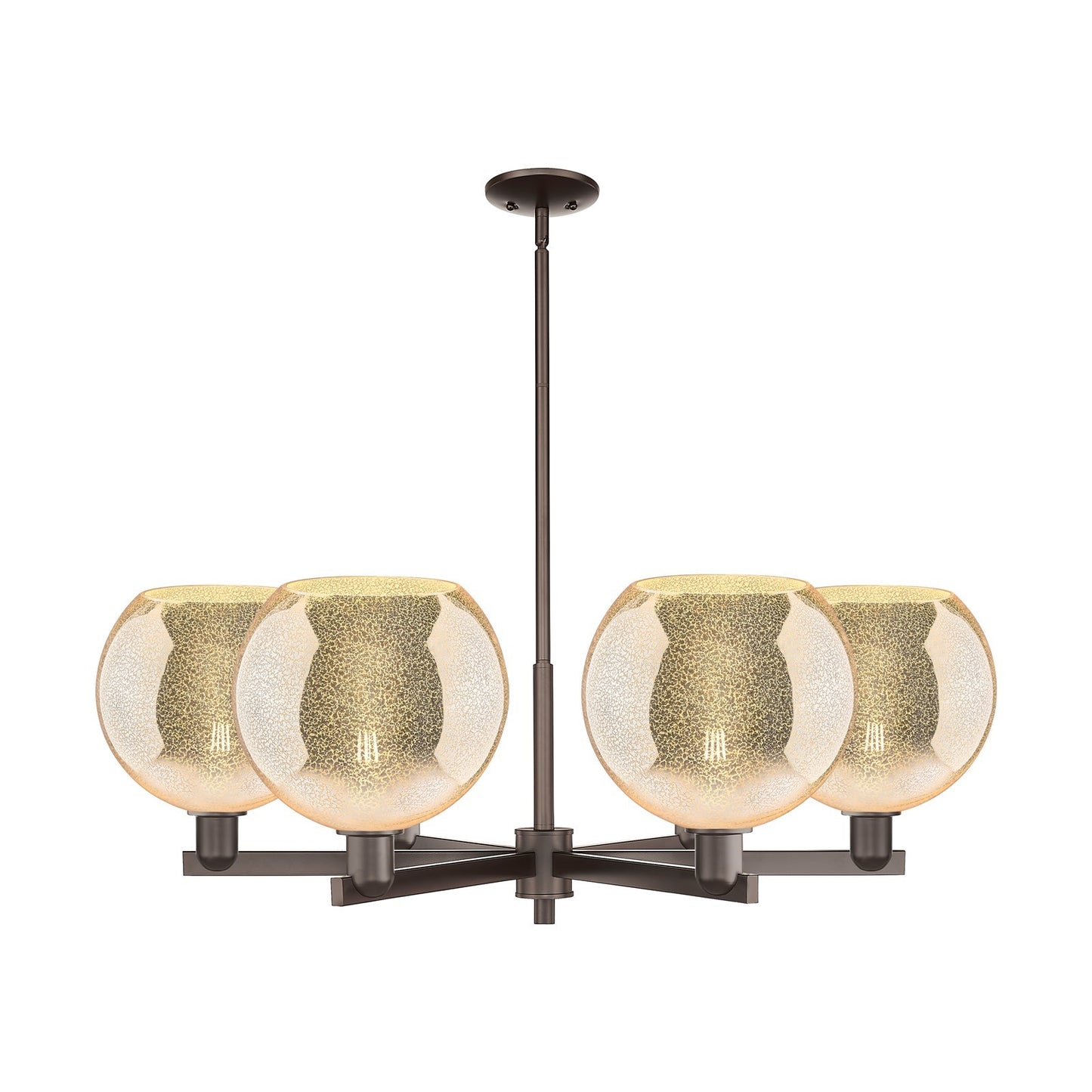 Innovations Athens 40in 6-Light Chandelier | Industrial Oil Rubbed Bronze Steel and Mercury Glass | Dining Room & Living Room | Model 716-6CR-OB-G128-10